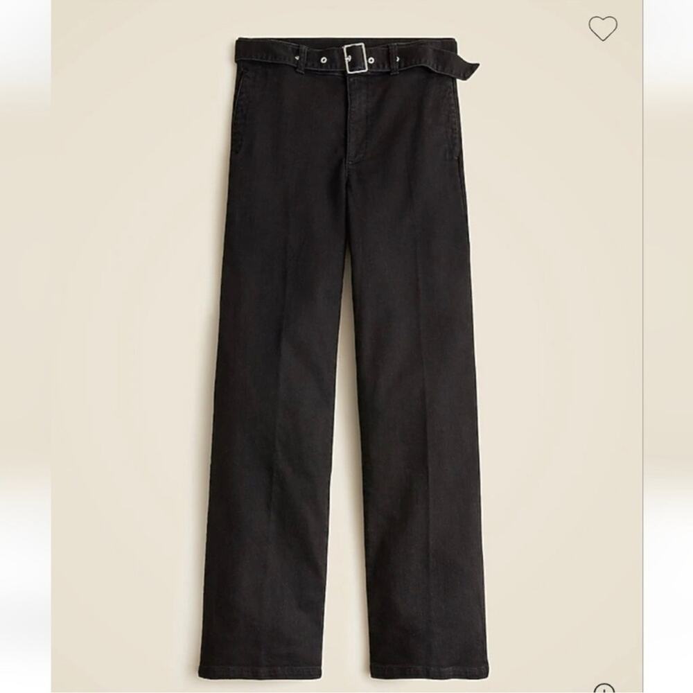 J.Crew Mid-rise wide-leg jean in black